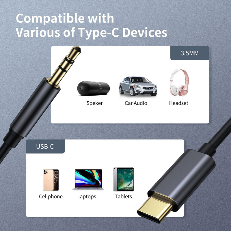 [Australia - AusPower] - AD ADTRIP Type C to 3.5mm Audio Aux Jack Adapter USB C Aux Cord Car Aux Cable Headphone Adapter Compatible with Google Pixel 2 3 4 XL, Samsung Galaxy S20 S20 Ultra S21 Note 20 10 Plus… TPE cord 