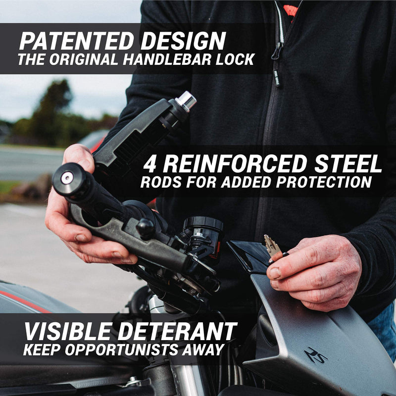[Australia - AusPower] - Throttle Motorcycle Locks Anti Theft Handlebar Lock by Aerofast. Best Heavy Duty, Motorcycle Anti Theft Lock for Your Motorbike, ATV, Dirt Bike and Scooter - (Black) Black 