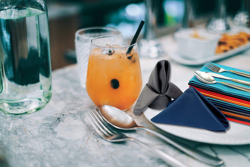 [Australia - AusPower] - Ruvanti Multi Color Cloth Napkins 12 Pack 18X18 Inch Durable Linen Napkins - Soft and Comfortable Reusable Fabric Napkins -Perfect Table Napkins / Cotton Dinner Napkins / Cocktail Napkins for Home Use Multi Colors 