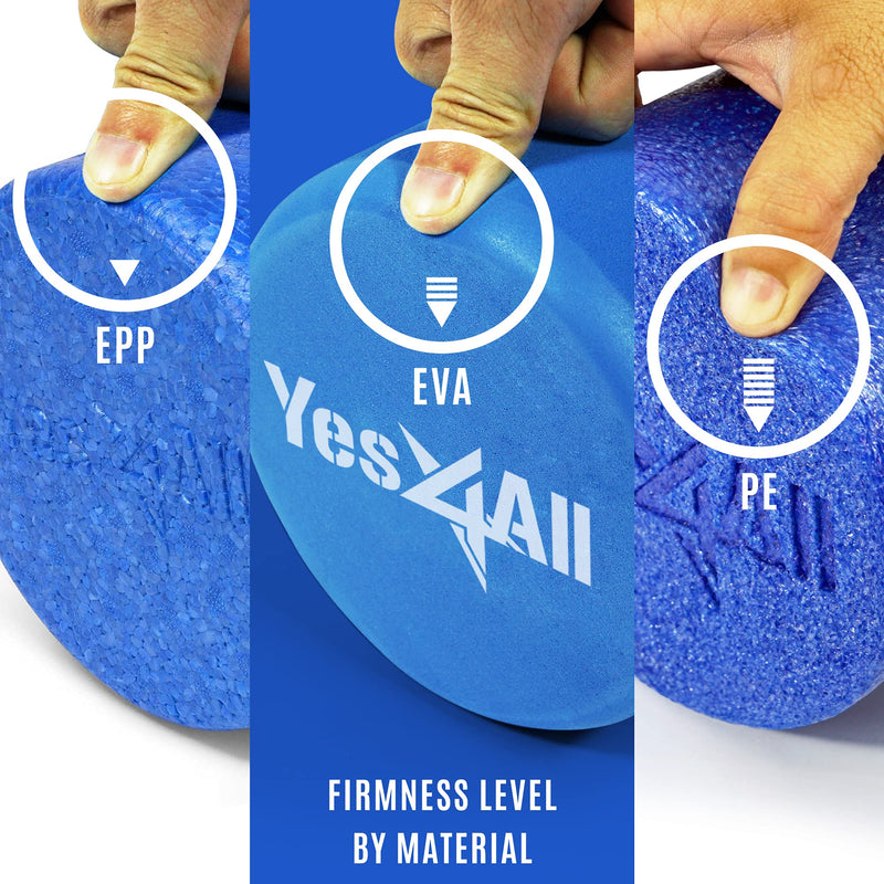 [Australia - AusPower] - Yes4All EVA Foam Roller for Back, Legs, Physical Therapy, Exercise, Deep Tissue, and Muscle Massage – Medium Density Foam Roller – Support Pain Relieved, Back, Legs, and Muscle Recovery A. Blue 12-inch 