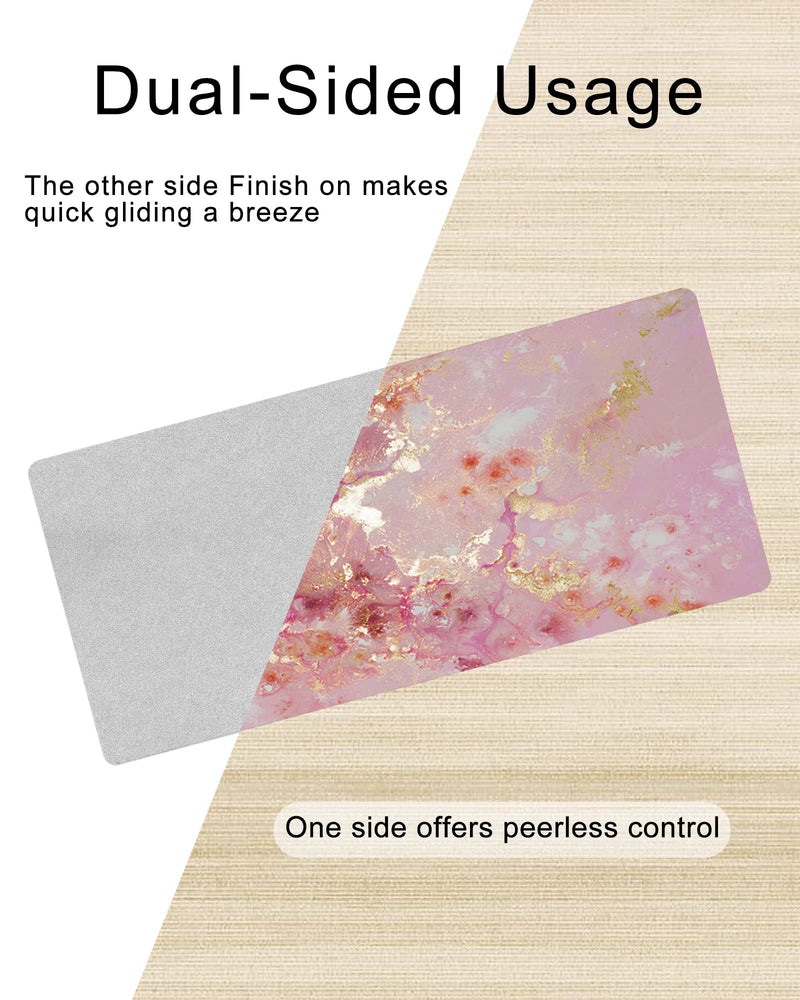 [Australia - AusPower] - Loveon Rose Gold Large Mouse Pad,Cute Extended Gaming Desk Decor Pad,Office Desk Mat,PU Leather Waterproof Mousepad,Computer PC Laptop Pads for School Office Home and Game,31.5" x 15.7" -Golden Marble Rose Golden Marble 