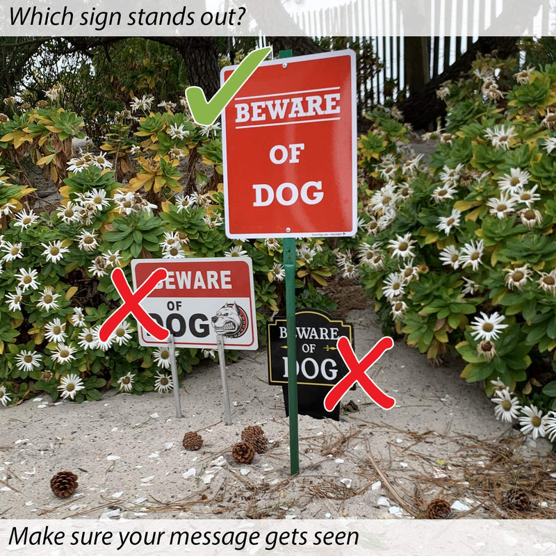 [Australia - AusPower] - SmartSign "Beware of Dog" LawnBoss Sign | 10" x 12" Aluminum Sign With 3' Stake 10" x 12" Aluminum Sign with Stake - Beware of Dog 