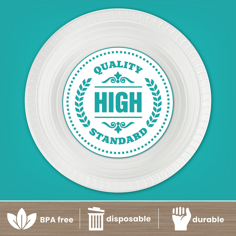 [Australia - AusPower] - Plasticpro 6 inch Round Plastic Plates Microwaveable, Disposable, White, Dinnerware 100 Count 6'' Inch Plates 