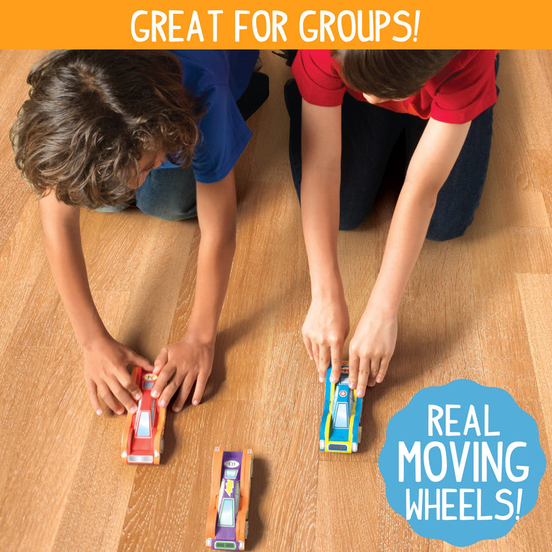 [Australia - AusPower] - Made By Me Build & Paint Your Own Wooden Cars - DIY Wood Craft Kit, Easy To Assemble and Paint 3 Race Cars – Arts and Crafts Kit for Kids Ages 6 And Up, Multicolor 