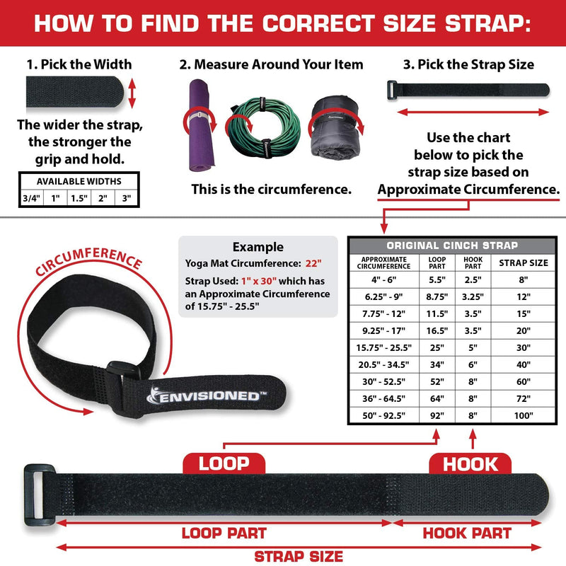 [Australia - AusPower] - Reusable Cinch Straps 2" x 40" - 6 Pack, Multipurpose Strong Gripping, Quality Hook and Loop Securing Straps (Black) 2" x 40" 