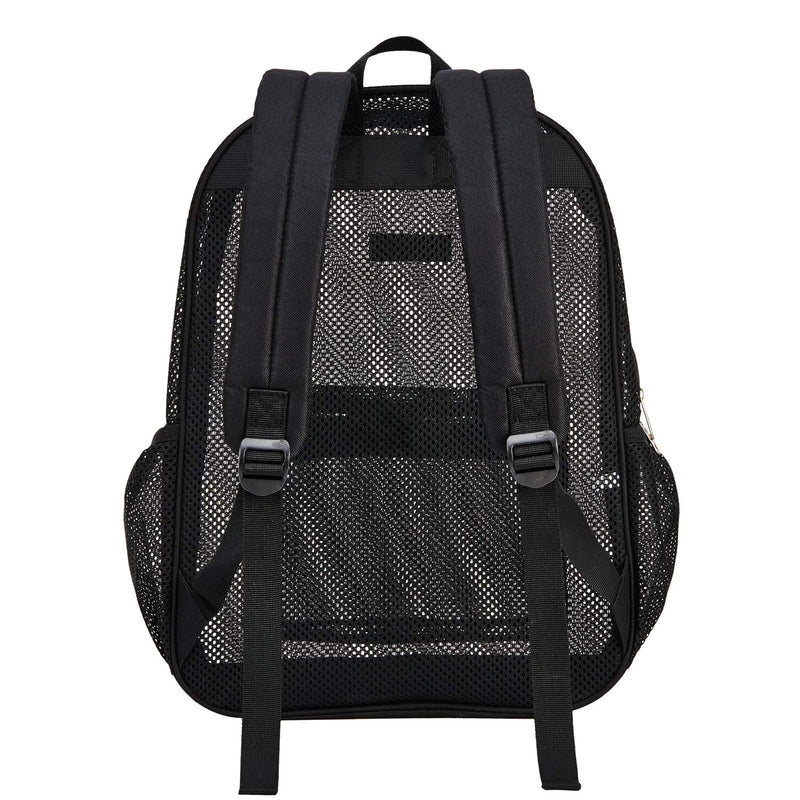 [Australia - AusPower] - Heavy Duty Semi-Transparent Mesh Backpack，See Through College Student Backpack Black 