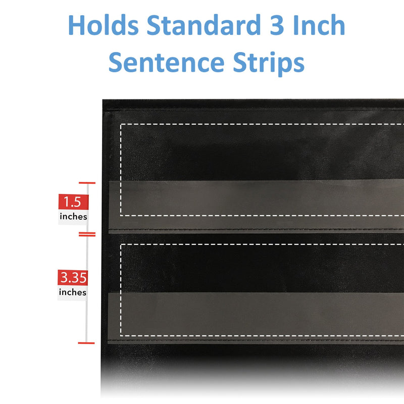 [Australia - AusPower] - Small Double Sided Table Top Pocket Chart – by Essex Wares – for Individual or Small Group Usage in a Classroom or at Home – Fits Standard 3” Sentence Strips and Cards (Black) 13Wx17L 