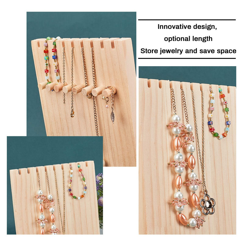 [Australia - AusPower] - AHANDMAKER Necklace Display Holder, Wooden Plank Necklace Jewelry Display Stand Wooden Jewelry Organizer Stand for Home Bedroom 