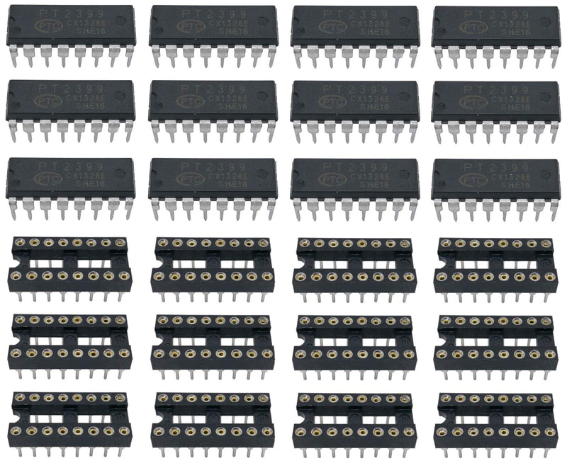 [Australia - AusPower] - 12 pcs PT2399 Echo delay IC incl. 12 pcs 16-pin IC sockets 
