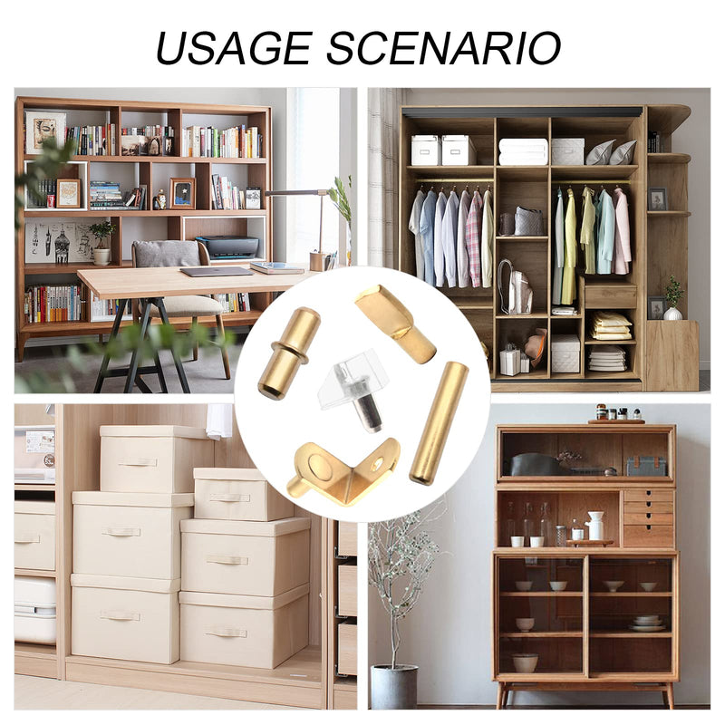 [Australia - AusPower] - BE-TOOL 25 Pcs Shelf Support Pegs with 5Ã—25 MM Gold Dowel Pin for Mechanical Assembly Processing Applications, Cabinets, Bookshelves, Display Cabinets, Furniture 5Ã—25 MM/0.2*0.98IN 