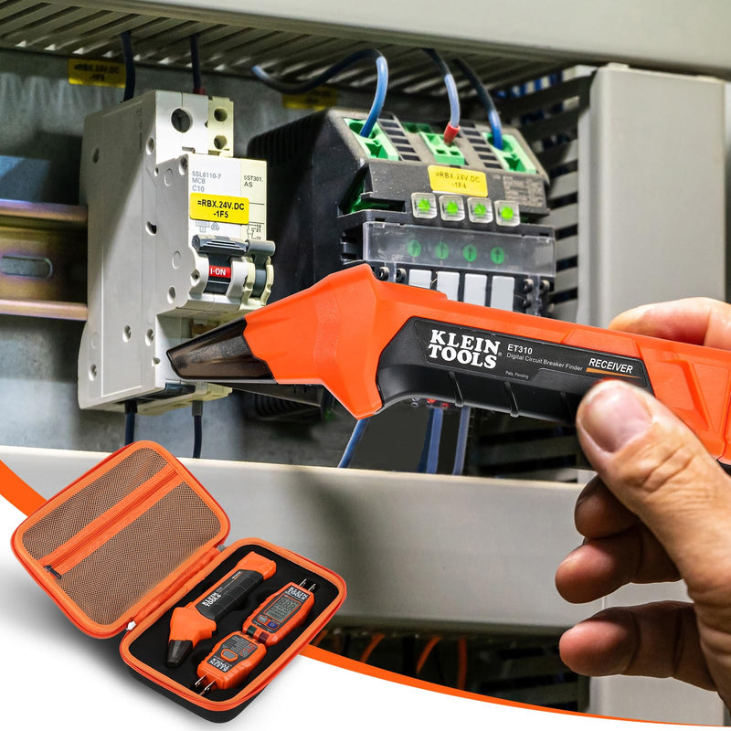 [Australia - AusPower] - PCGDFly Hard Carrying Storage Case for Klein Tools ET310 AC Circuit Breaker Finder & RT250 GFCI Receptacle Tester & 80041 Outlet Repair Tool Kit, Electrical Tools Storage Organizer Holder Bag 