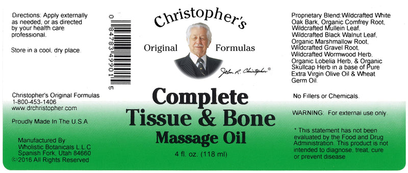 [Australia - AusPower] - Dr. Christopher's Formulas Complete Tissue and Bone Massage Oil, 4 Ounce 
