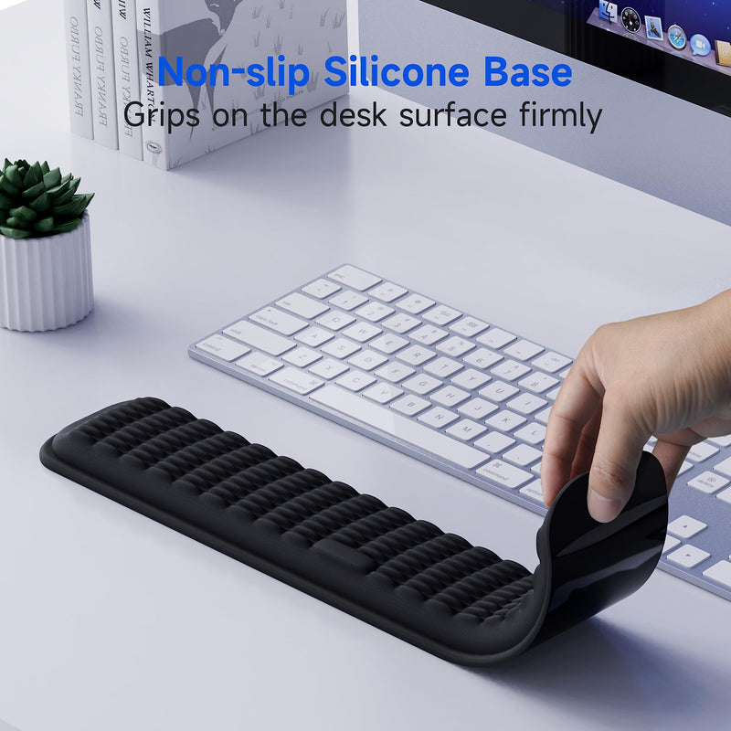 [Australia - AusPower] - MEKASS Keyboard Wrist Rest, Soft Memory Foam Wrist Support for Keyboard, Keyboard Pad for Hand and Wrist Pain Relief, Keyboard Wrist Pad for Long Hours of Work, Gaming, Studying（Classic Black） 