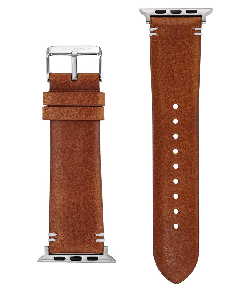 [Australia - AusPower] - Vince Camuto Men's Dress Watch with Leather Strap, Brown, 24 (Model: WV-1002SVHY) 