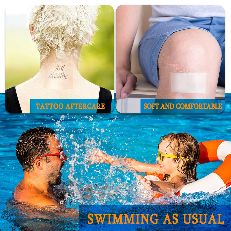 [Australia - AusPower] - 4 Rolls Transparent Stretch Adhesive Bandages Waterproof Clear Bandage Protective Adhesive Bandages Dressing Tape (6 Inch x 5.47 Yard) 6 Inch x 5.47 yard 