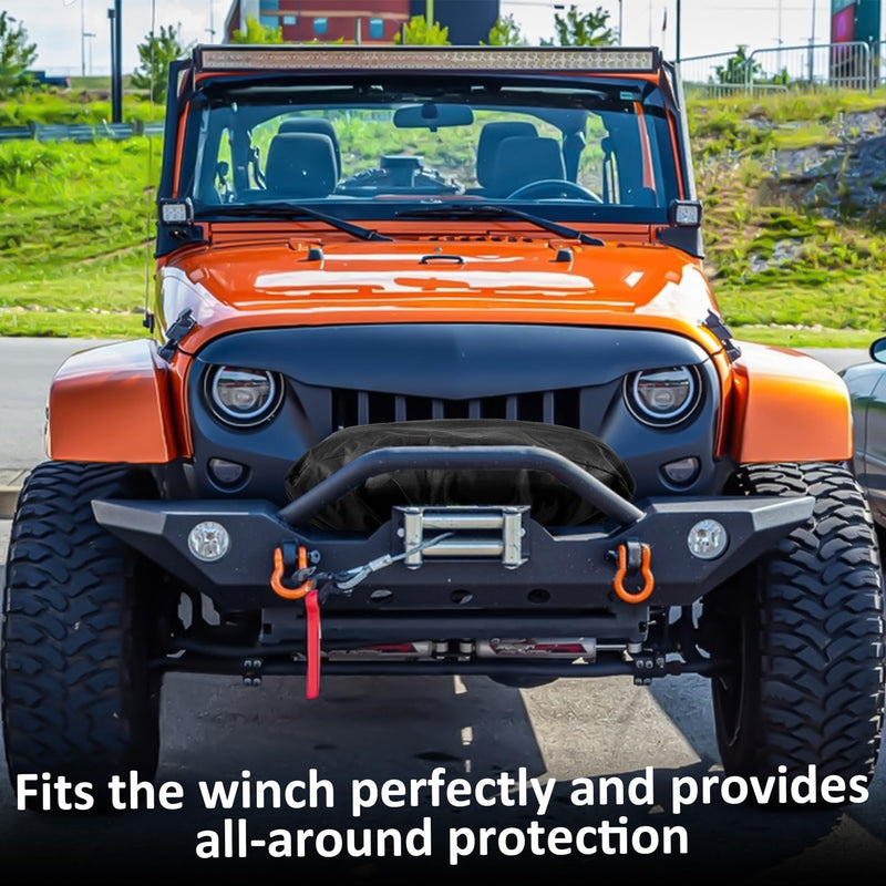 [Australia - AusPower] - 1 PCS Winch Cover - MAQIHAN Waterproof Dust-Proof Uv-Resistant Winch Protection Cover Heavy Duty Winch Cover Perfect For 8500-12000 Lbs Electric Winch Indoor & Ourdoor (21.5â€ X 9.5â€ X 7.5â€)Black WRM-Winch Cover01 
