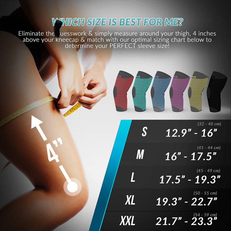 [Australia - AusPower] - MODVEL Professional Knee Brace | Knee Compression Sleeve Support | FSA or HSA eligible | Medical Grade Knee Pads for Running, Meniscus Tear, ACL, Arthritis, Joint Pain Relief. Black Small 