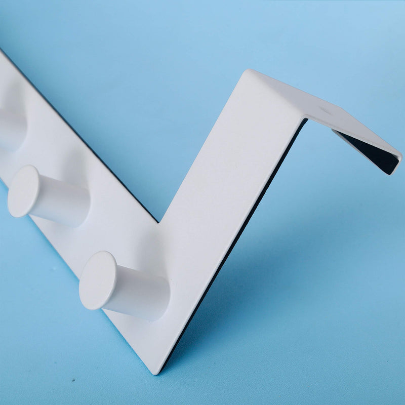 [Australia - AusPower] - WEBI Over The Door Hook,Door Hanger:Over The Door Towel Rack,6 Peg Door Hooks for Hanging,Door Coat Hanger Over The Door Coat Rack for Towels,Clothes,Behind Back of Bathroom,White 1 Pack White 