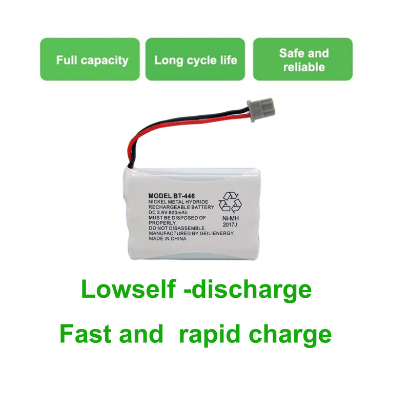 [Australia - AusPower] - GEILIENERGY BT446 BT-446 Phone Battery Compatible with Uniden BBTY0503001 BT-1004 BT-1005 GE-TL26402 BT-504 CPH-488B 3.6V 800mAh (2 Pack) 2 Pack BT446 