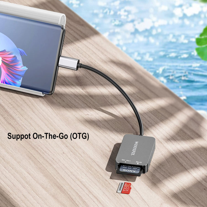 [Australia - AusPower] - UHS-II High Speed Card Reader, USB C SD 4.0 Memory Card Reader, for SDXC, SDHC, SD, MMC, Micro SDXC, Micro SD, Micro SDHC Card, UHS-II UHS-I Cards, Compatible with MacBook Pro, iPad Pro Samsung S21 