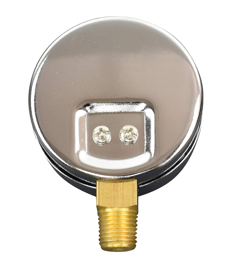 [Australia - AusPower] - CARBO Instruments 2-1/2" Pressure Gauge, Chrome Plated Steel Case, Dry, Compound Vacuum -30 Hg - 0-100 psi Lower Mount 1/4" NPT -30 / 0 / +100 inHg/psi 