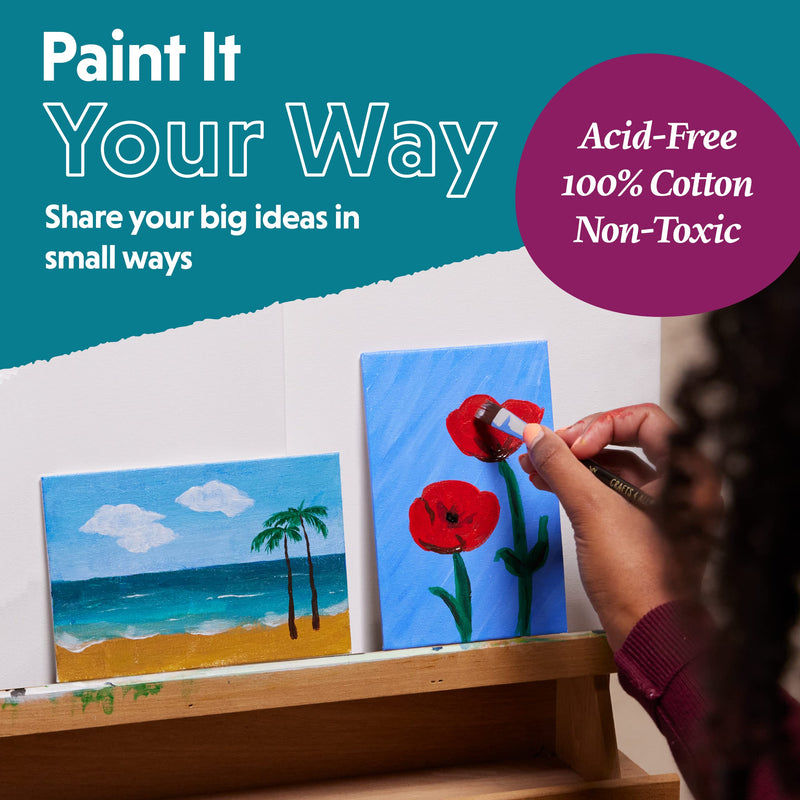 [Australia - AusPower] - Crafts 4 All Canvases for Painting - Blank Canvas Boards, Triple Primed 100% Cotton Canvas Panels for Acrylic, Oil & Watercolor Paint | Bulk Art Panels, Black/White Canvas - 12 Pack, 4x6 / 5x7 White 