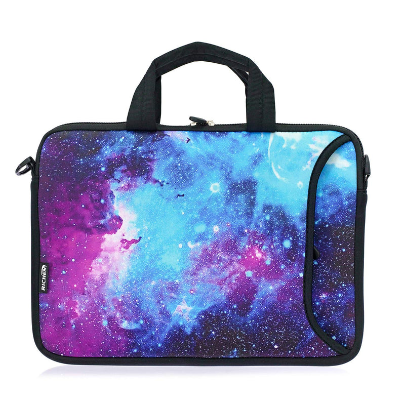 [Australia - AusPower] - RICHEN 14 15 15.4 15.6 inch Laptop Shoulder Bag Messenger Bag Case Notebook Handle Sleeve Neoprene Soft Carring Tablet Travel Case with Accessories Pocket (14-15.6 inch, Galaxy) 14-15.6 inch 