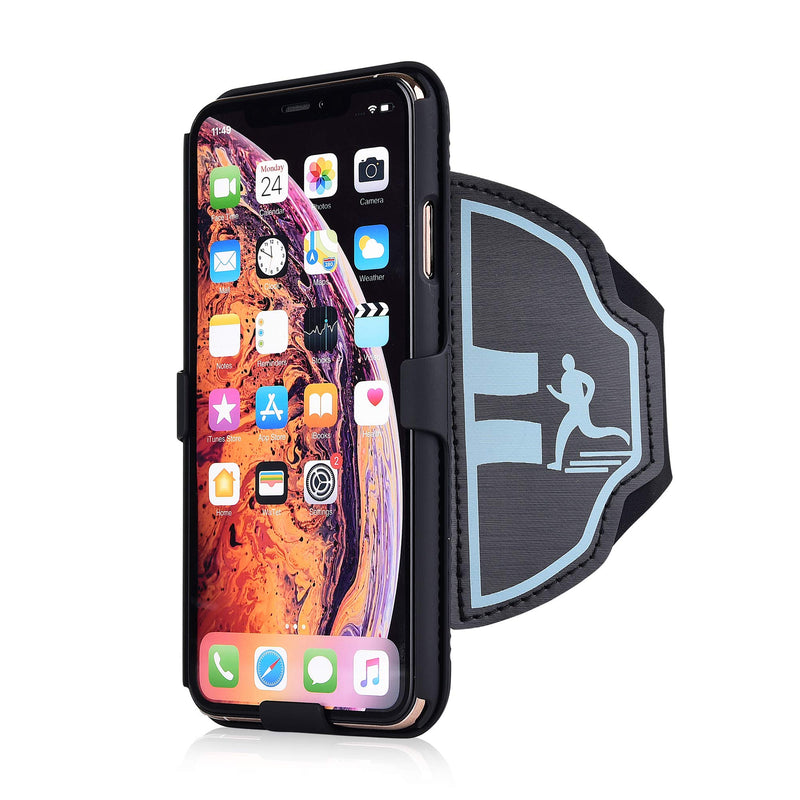 [Australia - AusPower] - iPhone XS Max sports armband, 180° Rotative Holster, Open Face armband Ideal for Fitness Apps. Hybrid hard case cover with sport armband combo, for Sports Jogging Exercise Fitness (iPhone XS Max) 