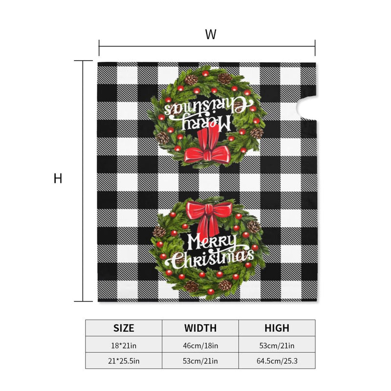 [Australia - AusPower] - Merry Christmas Mailbox Covers Magnetic Christmas Outdoor Decorations Welcome Mailbox Wraps Buffalo Plaid Holly Wreath Post Letter Box Cover Garden Decor Standard Size 18" X 21" 