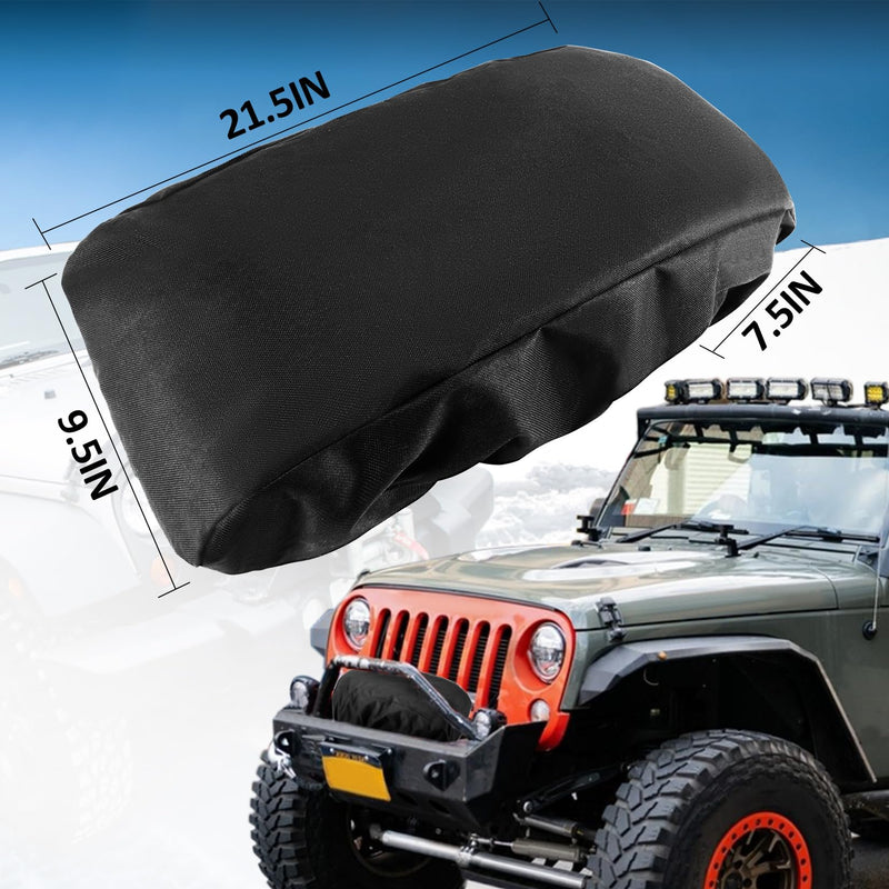 [Australia - AusPower] - 1 PCS Winch Cover - MAQIHAN Waterproof Dust-Proof Uv-Resistant Winch Protection Cover Heavy Duty Winch Cover Perfect For 8500-12000 Lbs Electric Winch Indoor & Ourdoor (21.5â€ X 9.5â€ X 7.5â€)Black WRM-Winch Cover01 