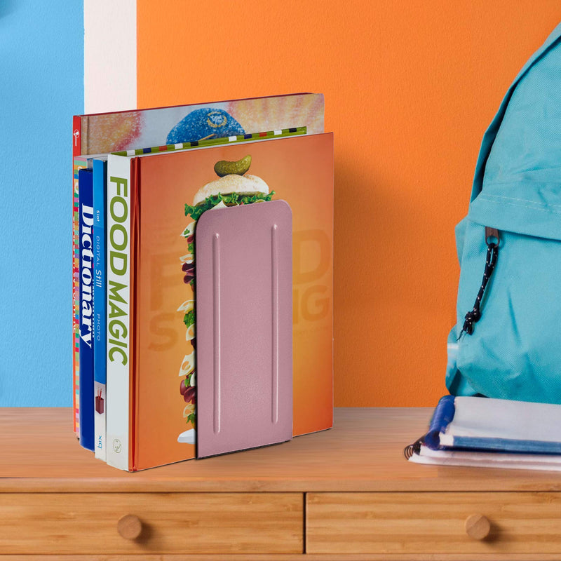 [Australia - AusPower] - Acrimet Jumbo Premium Metal Bookends 9" (Heavy Duty) (Pink Color) (1 Pair) 