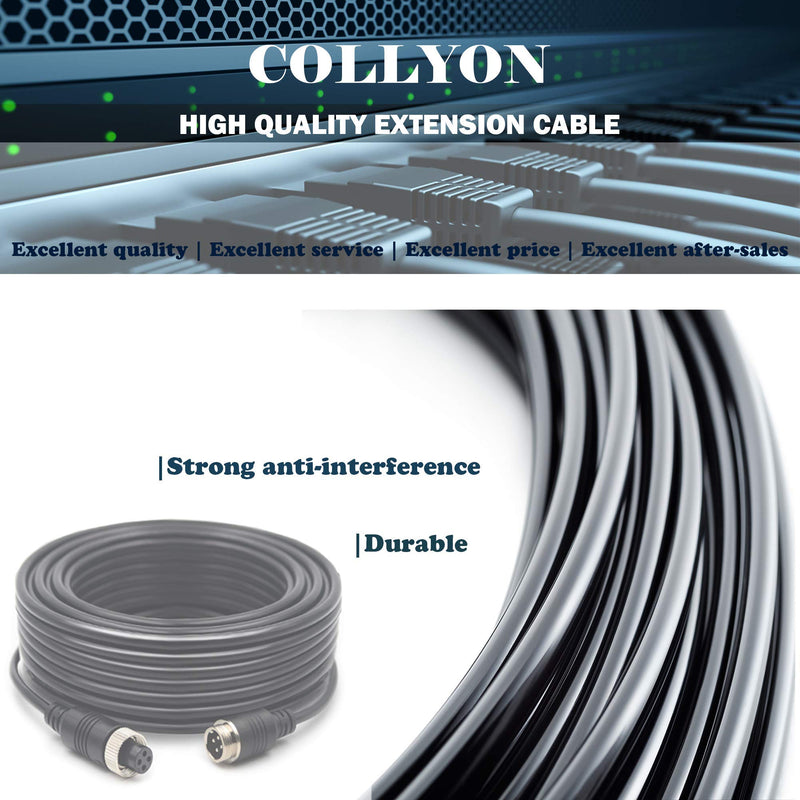[Australia - AusPower] - Collyon (17FT / 5m) Backup Camera Cable, 4-pin Aviation Video Extension Cable, Car Video Extension Cable Backup Camera Extension Cable,AV Extension Cable CCTV Rear View Camera,Car Video System 17-FT 