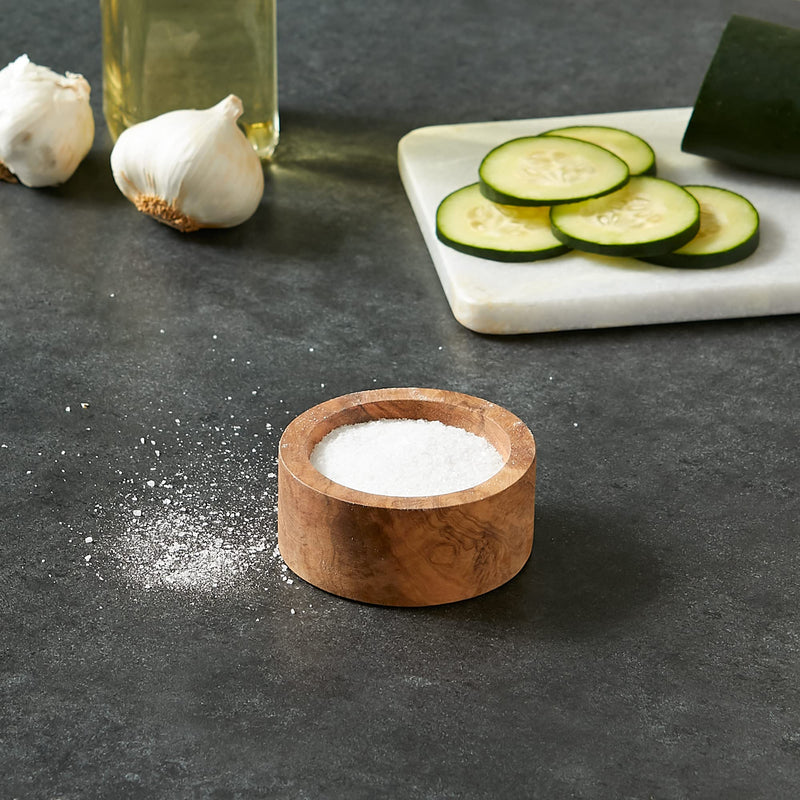 [Australia - AusPower] - RSVP International Olive Wood Condiment Pinch Bowl, 3" | Rustic, Natural Authentic Italian Olive Wood | Classic Style for Kitchens, Tables, & More | Functional for Salts, Peppers, & Herbs Pinch Bowl, 3" Dia 