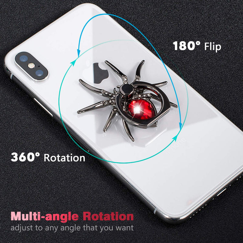 [Australia - AusPower] - Allengel Phone Ring Holder Stand 360 Degree Rotation Universal Spider Finger Ring Kickstand with Polished Metal Phone Grip for Cell Phone Red 