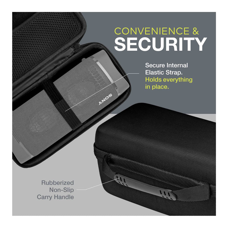 [Australia - AusPower] - Knox Gear Portable Hardshell Travel Storage Case for SRS-XB33 Sony Bluetooth Speaker - Sony Extra Bass Sony Speakers Bluetooth Wireless Case - Water, Dust, Splash, Impact, and Shock Resistant 