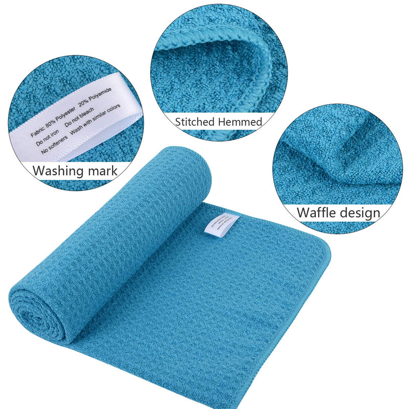 [Australia - AusPower] - SUNLAND Microfiber Sports Workout Towels Fast Drying Fitness Sweat Towels for Men & Women Lightweight Multi-Purpose Gym Exercise Towels 3 Pack 16Inch x 32Inch Blue 
