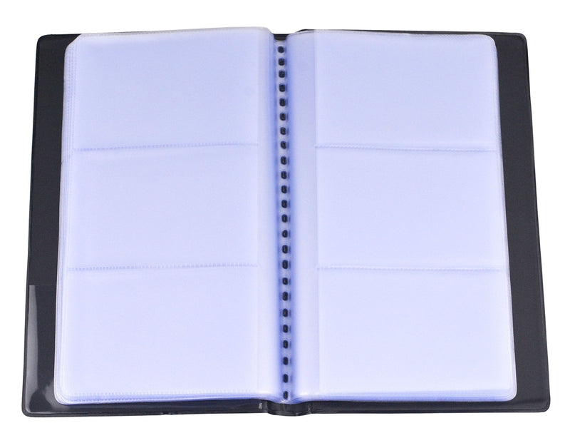 [Australia - AusPower] - SAMYO Business Card Book Holder Name Card Organizer Professional Office Journal Namecard Holder Organizer Holds 240 Cards - Black 