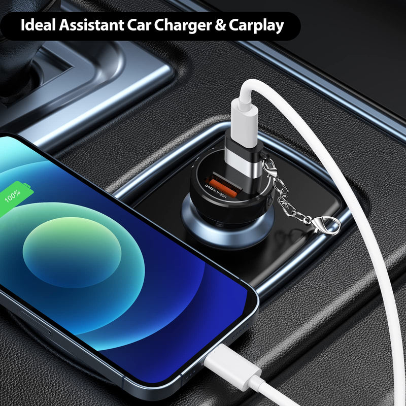 [Australia - AusPower] - USB C Female to USB Male Adapter 2 Pack, USB A Male to USB C Female Cable Converter with Keychain, USBC Type C Connector Charge & Data Sync for Laptop Car Charger Headphone Computer Hub etc. Silver+Black 