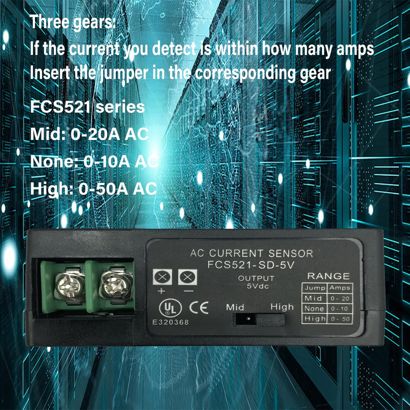 [Australia - AusPower] - Current Transmitter, FCS521-SD-5V Current Transducer Transmitter Transformer Sensor AC Current Converter 0-50A 