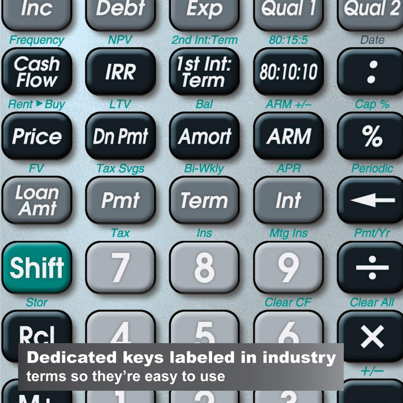[Australia - AusPower] - Calculated Industries 3430 Qualifier Plus IIIfx Advanced Real Estate Mortgage Finance Calculator | Clearly-Labeled Keys | Buyer Pre-Qualifying | Payments, Amortizations, ARMs, Combos, FHA/VA, More 