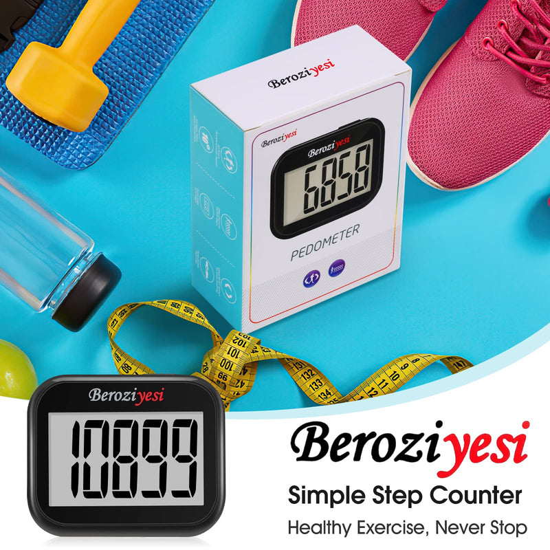 [Australia - AusPower] - 3D Pedometer for Walking, Simple Step Counter for Walking with Removable Clip and Lanyard, Accurate Pedometers for Steps, Step Tracker with Large Display for Men Women and Kids 