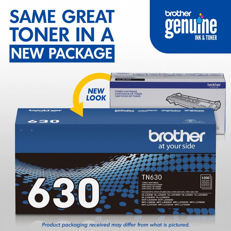 [Australia - AusPower] - Brother Genuine Standard Yield Toner Cartridge, TN630, Replacement Black Toner, Page Yield Up To 1,200 Pages, Amazon Dash Replenishment Cartridge 