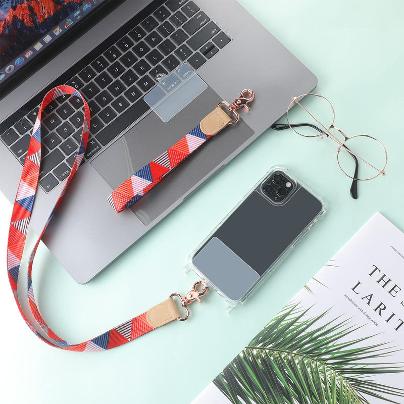 [Australia - AusPower] - Phone Lanyard Phone Strap Universal Crossbody Phone Lanyard Phone Holder Neck Strap and Wrist Tether with Clear Patches Compatible with Most Smartphones 