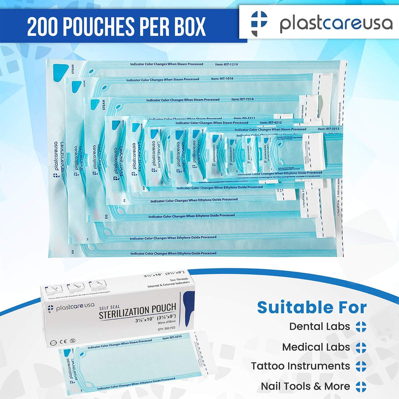 [Australia - AusPower] - 400 2.25 x 4 Inch Self Sterilization Autoclave Pouches for Cleaning Tools, Sterilizer Bags for Dental Offices, Pouch for Dentist Tools, 2 Boxes of 200 