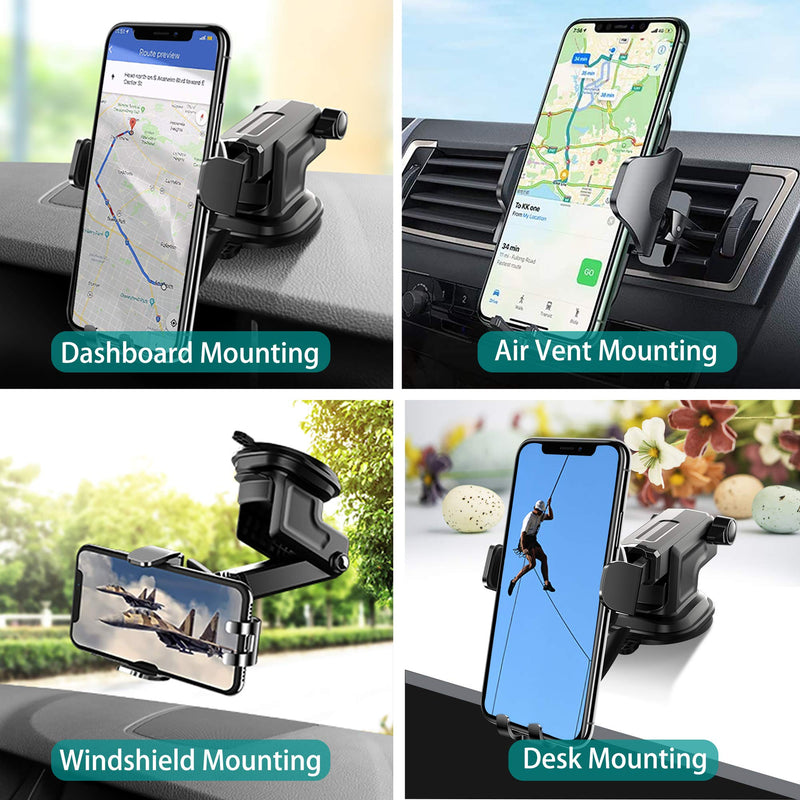 [Australia - AusPower] - helloleiboo Car Phone Mount Dashboard Windshield Cell Phone Holder Air Vent Car Phone Holder Universal Compatible with All Mobile Phones 