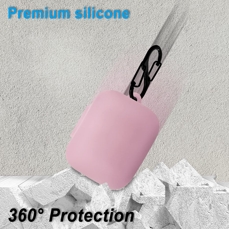 [Australia - AusPower] - Geiomoo Silicone Carrying Case Compatible with Oneplus Buds Pro, Portable Scratch Shock Resistant Cover with Carabiner (Pink) Pink 
