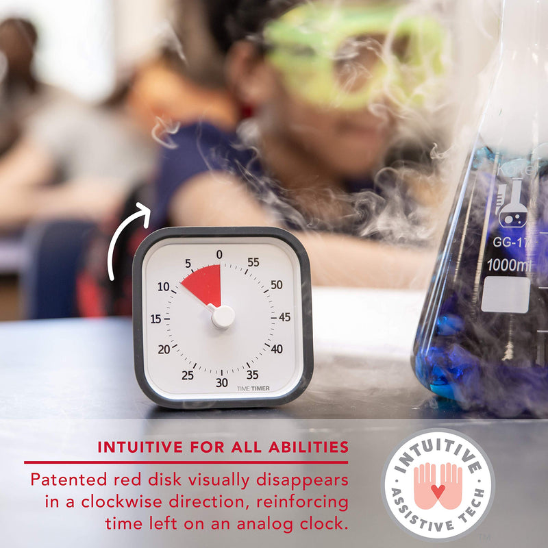 [Australia - AusPower] - TIME TIMER MOD (Charcoal), A Visual Countdown 60 Minute Timer for Classrooms, Meetings, Kids and Adults Office and Homeschooling Tool with Silent Operation and Interchangeable Silicone Cover MOD Timer Charcoal Gray 