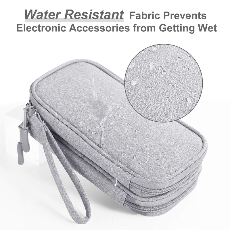 [Australia - AusPower] - Bevegekos Cable and Charger Organizer Bag, Travel Case Pouch for Small Electronics & Accessories (Small, Light Grey) 