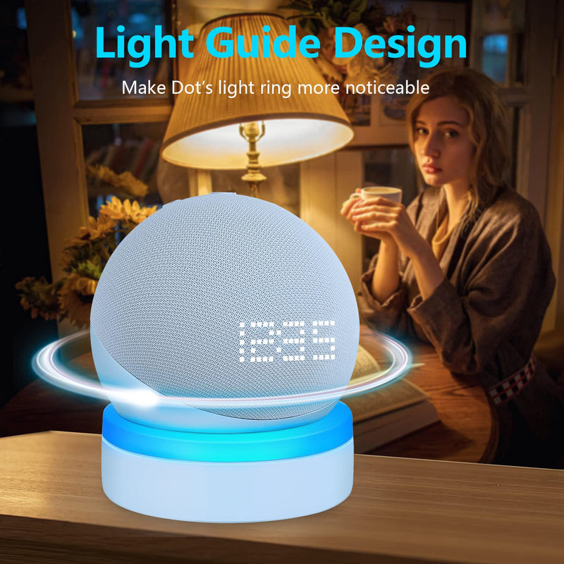 [Australia - AusPower] - ZUOLACO Table Stand for Echo Dot 5th Generation(2022 Release), Desktop Holder Mount for Echo Dot 4th/5th Gen, Base Bracket with Light Guide, Dot Accessories with Built-in Cable Management, Cloud Blue 1 Pack,Cloud Blue 