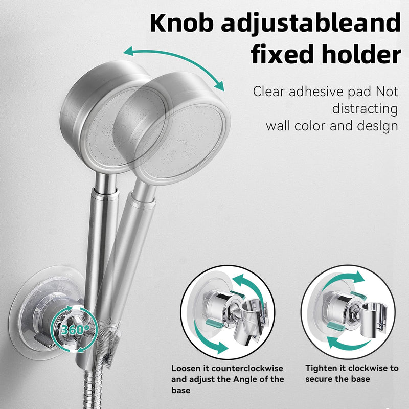 [Australia - AusPower] - Cobbe Wall Mount Hand held Shower Head Holder - 360 Adjustable with Tension Nut - Universal Shower Hose Fits showerhead Holder (Chrome) Chrome 